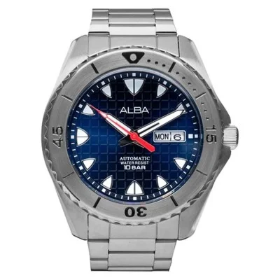 Alba 44.5Mm Active Men's Watch, Analog, Stainless Steel Strap - Silver